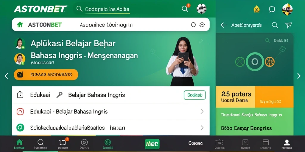 Tampilan antarmuka pengguna aplikasi Belajar Bahasa Inggris.