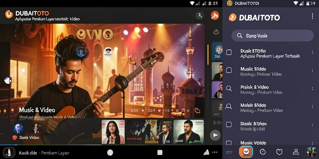 Antarmuka DUBAITOTO yang bersih dan fungsional saat merekam layar.