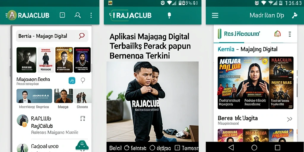 Antarmuka RAJACLUB yang menarik dan informatif.