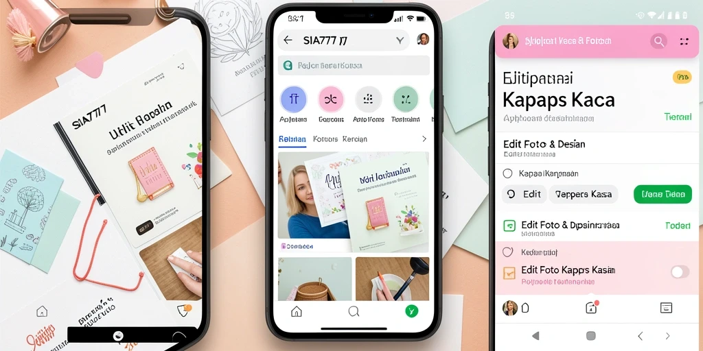 Antarmuka SIA777 menampilkan berbagai alat edit foto kertas kaca.