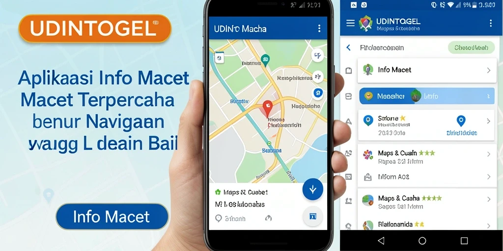Antarmuka aplikasi UDINTOGEL menampilkan peta dan kondisi lalu lintas.