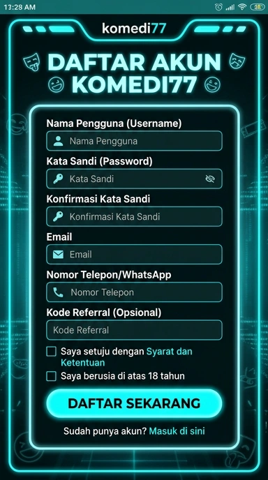 Cara Mudah Registrasi Akun Komedi77 untuk Pengguna Android