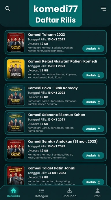 Riwayat Versi Aplikasi komedi77 untuk Android